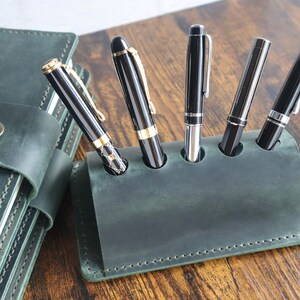 Leather Pen Holder for Desk, Personalised Pen Organizer, Pencil Holder, Pen Holder Desk Tidy, Handmade Genuine Leather Pen Holder image 4