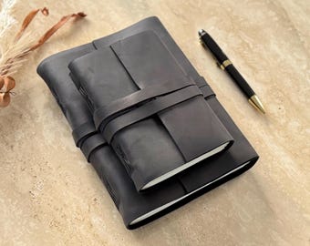 Personalised Full Grain Leather Journal, Handmade Travel Diary, Sketchbook