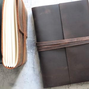 Extra Großes Lederbuch, personalisiertes 12X9 'A4 Leder handgemachtes Notizbuch, Rezeptbuch, Hochzeitsgästebuch, Sammelalbum, Skizzenbuch