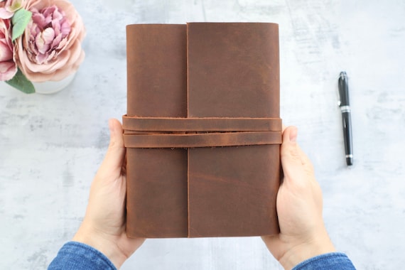 Personalised Leather Journal, Leather Lined-unlined Notebook