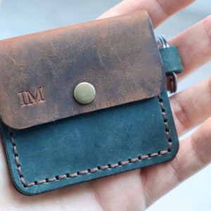 Leather Coin Purses, Handmade Leather Keychain, Keychain Wallet, Coin Bag, Ring Pouch