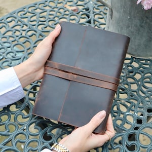 Personalised Leather Journal, Dark Brown Handmade Leather Notebook, Rustic Leather Diary, Travel Journal, Sketchbook, Vintage Journal