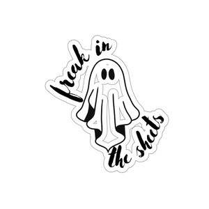 Freak in The Sheets Halloween Ghost Funny Vinyl Sticker