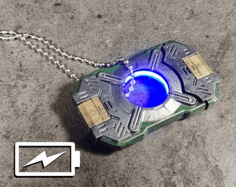 Hand-Painted Halo inspired AI Data Chip Light-Up Prop