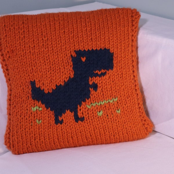 Offline Dino Knit Pillow Cover