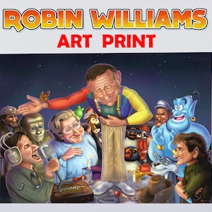 Robin Williams Movie Poster Art Print, Memorial Gift, Tributes, Film Prints, Film Gifts, Film Posters, Movie Prints, Nostalgia, Nostalgic