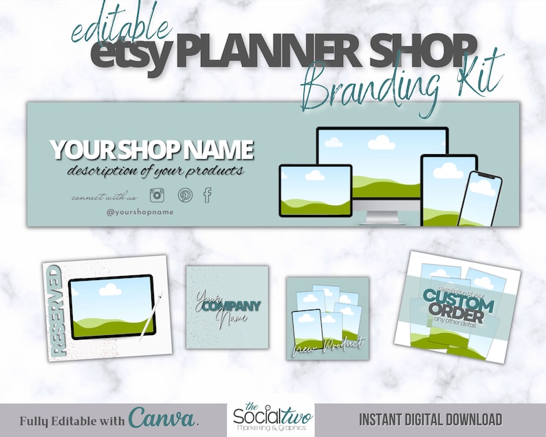 Etsy Branding Kit Bundle for Printables Instagram Templates - Etsy