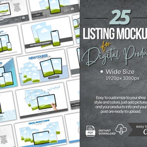 Digital Products Listing Templates, etsy Listing Mockups, Canva Listing Templates, Digital Shop Image Mockups, Templates for Etsy Sellers