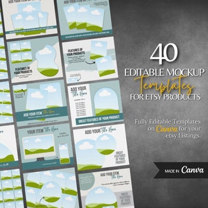 40 Etsy Listing Mockup Templates | ecommerce Listing Mockup Templates |  Etsy Listing Canva Templates