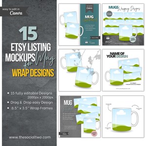 Etsy Listing Mockup Images for Mugs Wrap Designs | Mug Wrapping Designs Listing Pics | Mug Designs Mockups