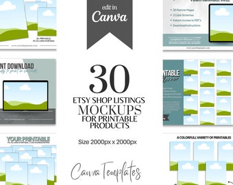 Utskrivbara produktmodeller | Etsy-listmallar i Canva (digital nedladdning)