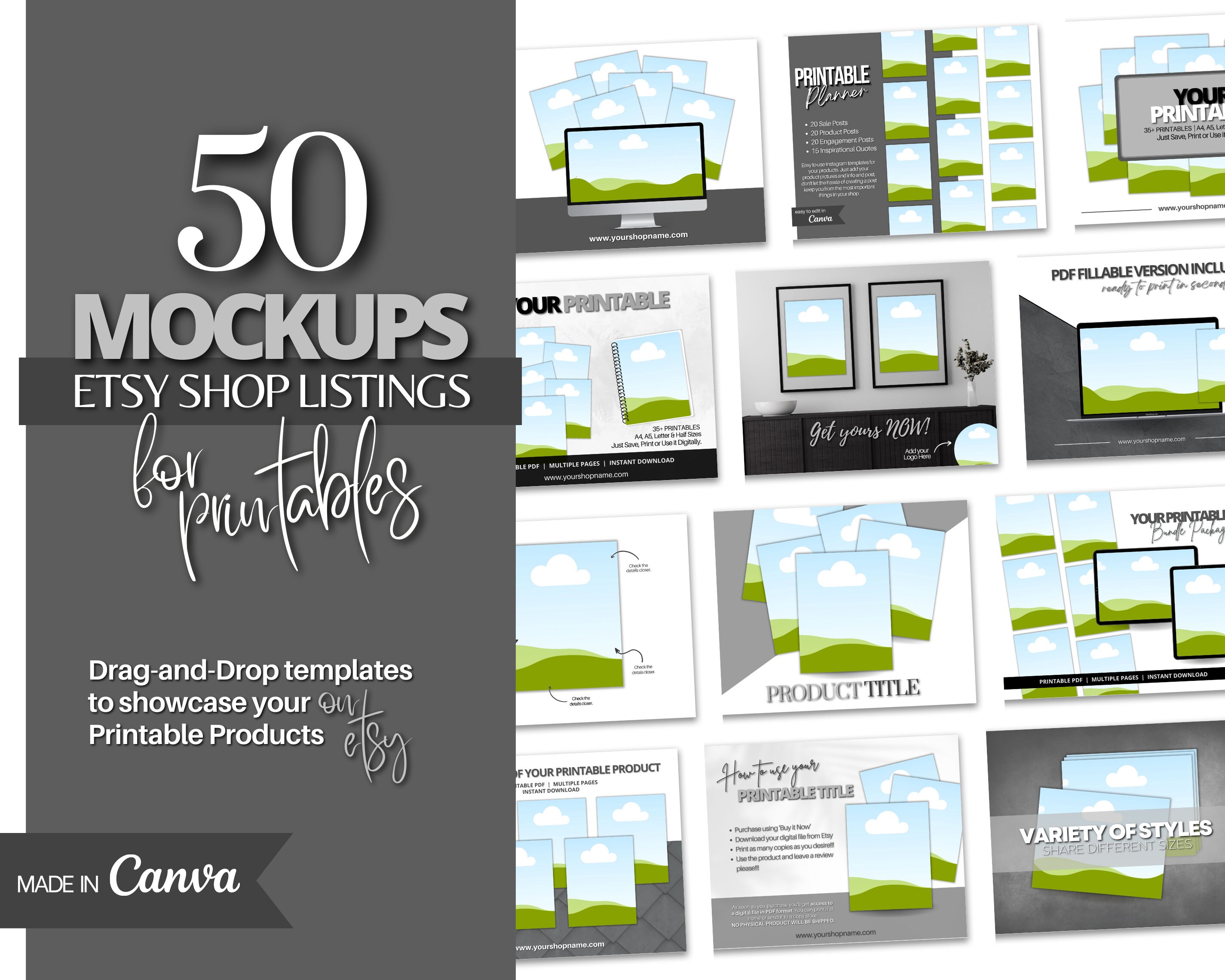 Etsy Listing Mockups for Printable Products, Printables Listing ...