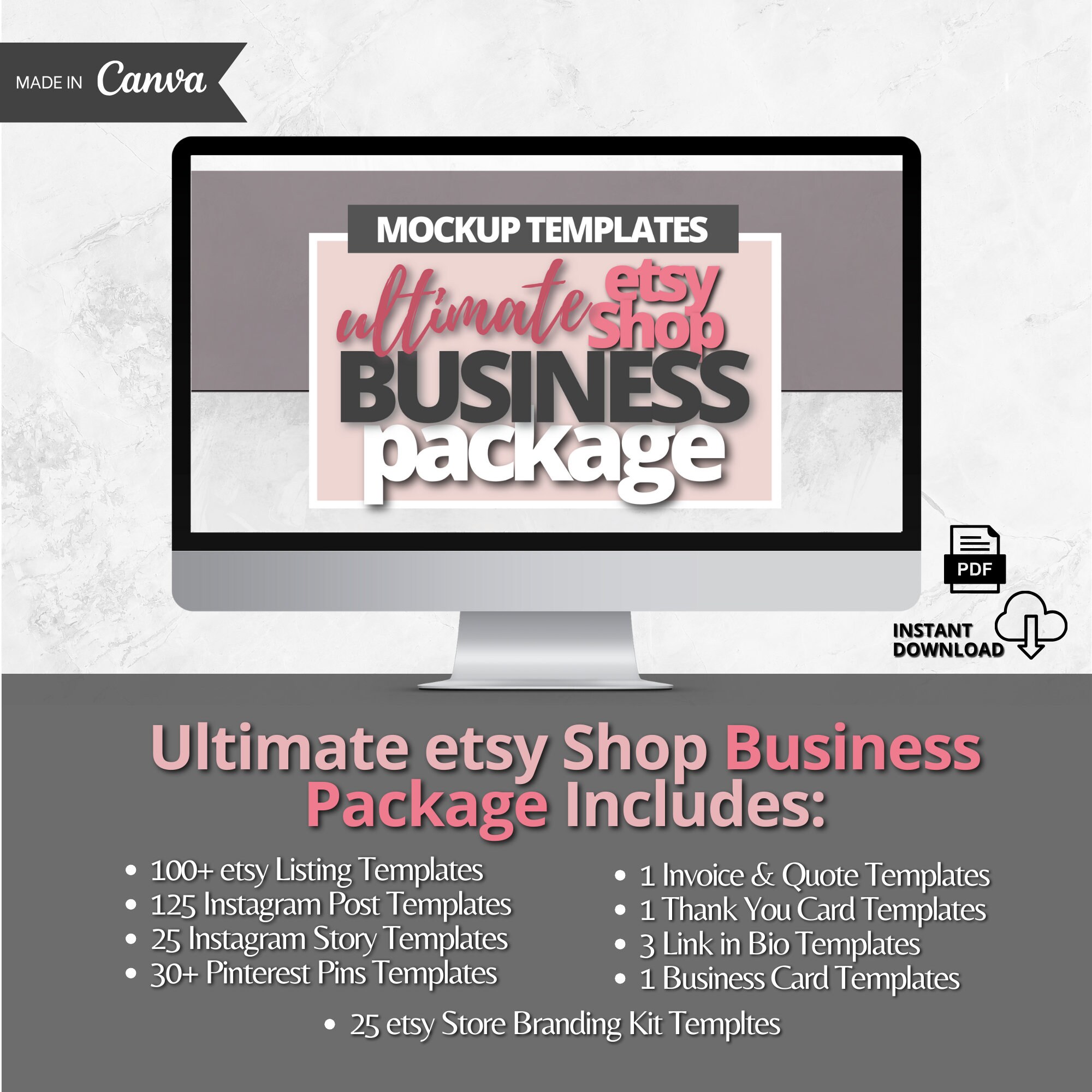 Etsy Shop Bundle Templates Etsy Shop Listing Mockups Social Media