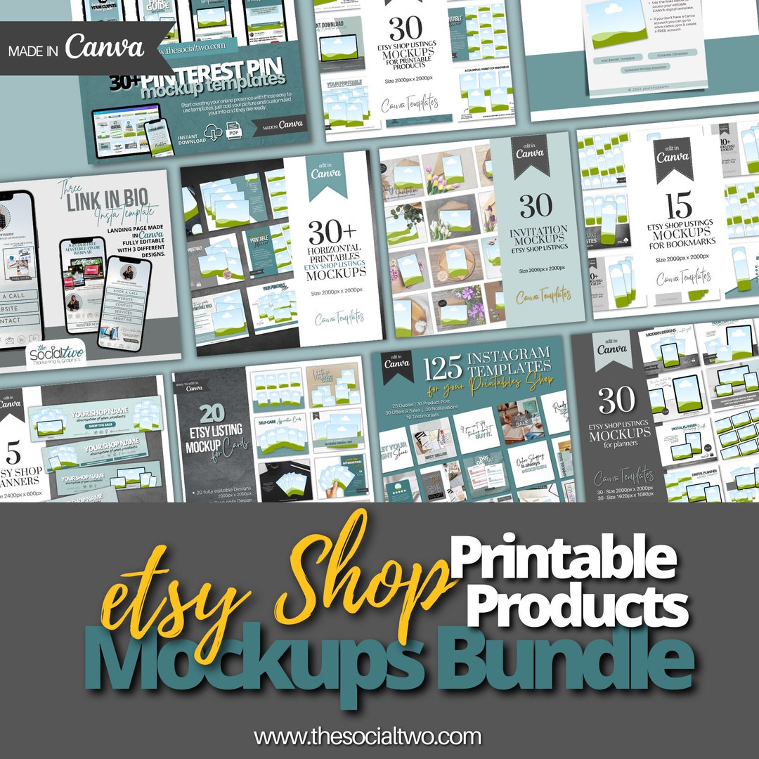 300+ Printable Products Mockups Etsy Shop Bundle | Etsy Listings ...