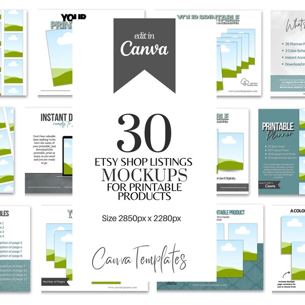 School Printables Mockup - Etsy