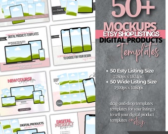 Etsy Listing Mockups: 50+ Canva Templates for Digital Products (Digital Download)