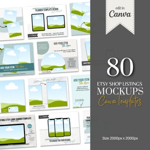 80 Etsy Listing Mockups Templates | Etsy Store Listing Mockup Templates |  Etsy Listing Canva Templates