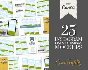 Listing Templates for Selling Instagram Templates, Mockups for Instagram Templates Listings, etsy Listing Images for Instagram Post