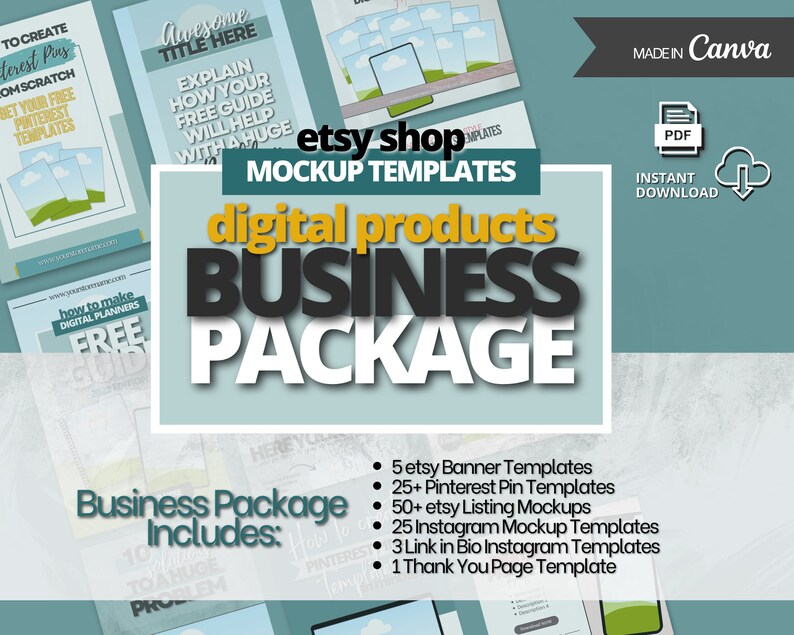 Etsy Shop Printable &amp; Digital Mockups Bundle Pack Etsy Listings, Social ...