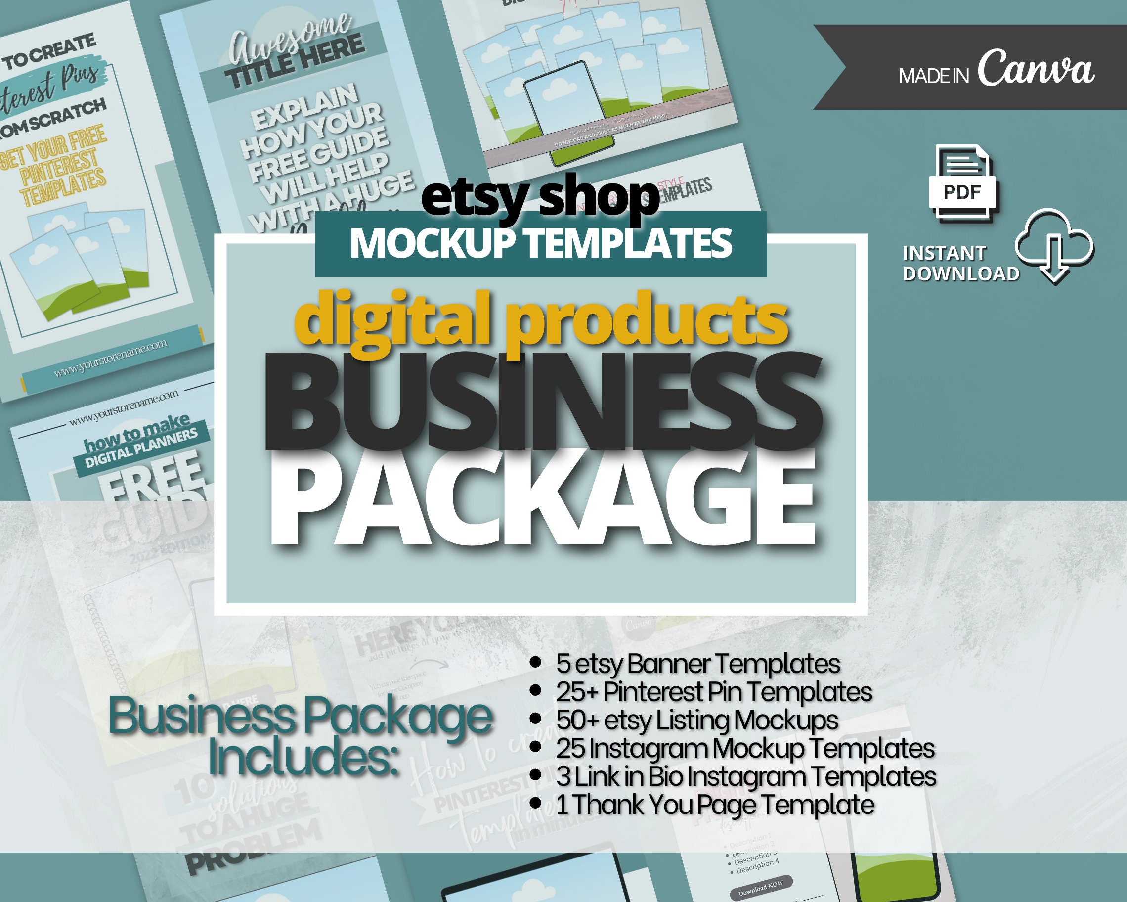 Etsy Shop Printable &amp; Digital Mockups Bundle Pack Etsy - Etsy