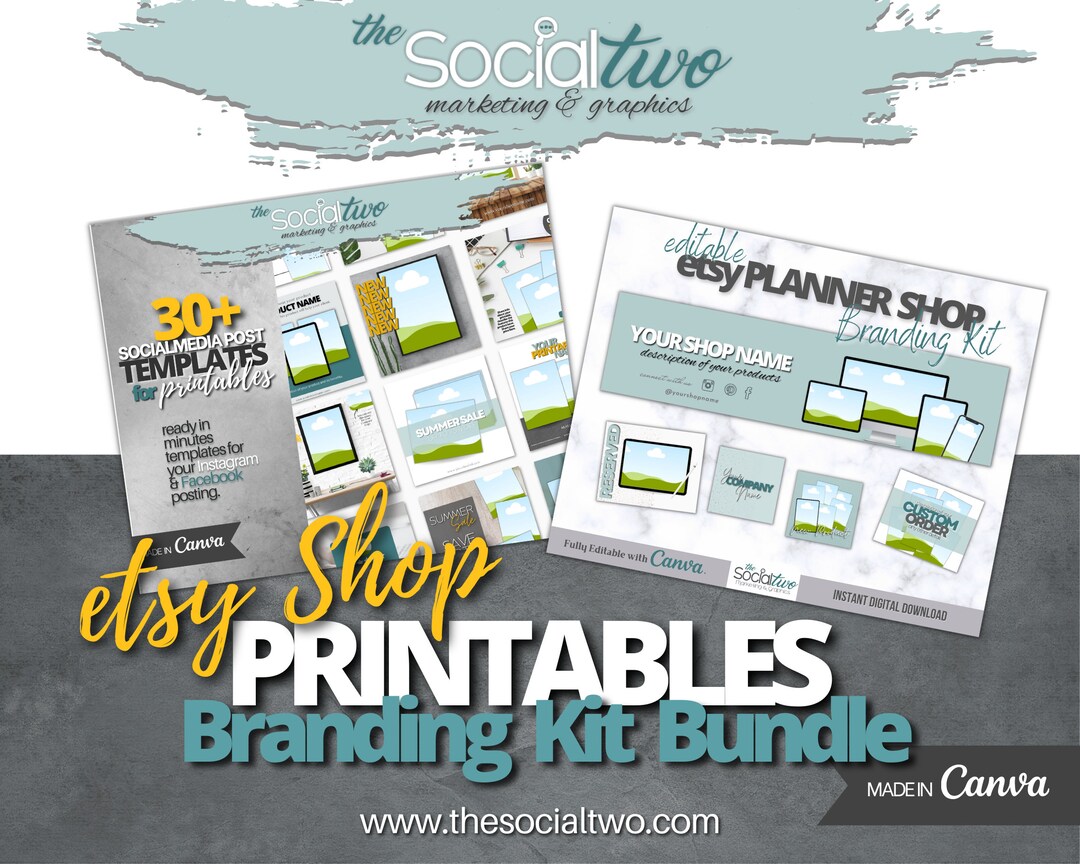 Etsy Branding Kit Bundle for Printables Instagram Templates for ...