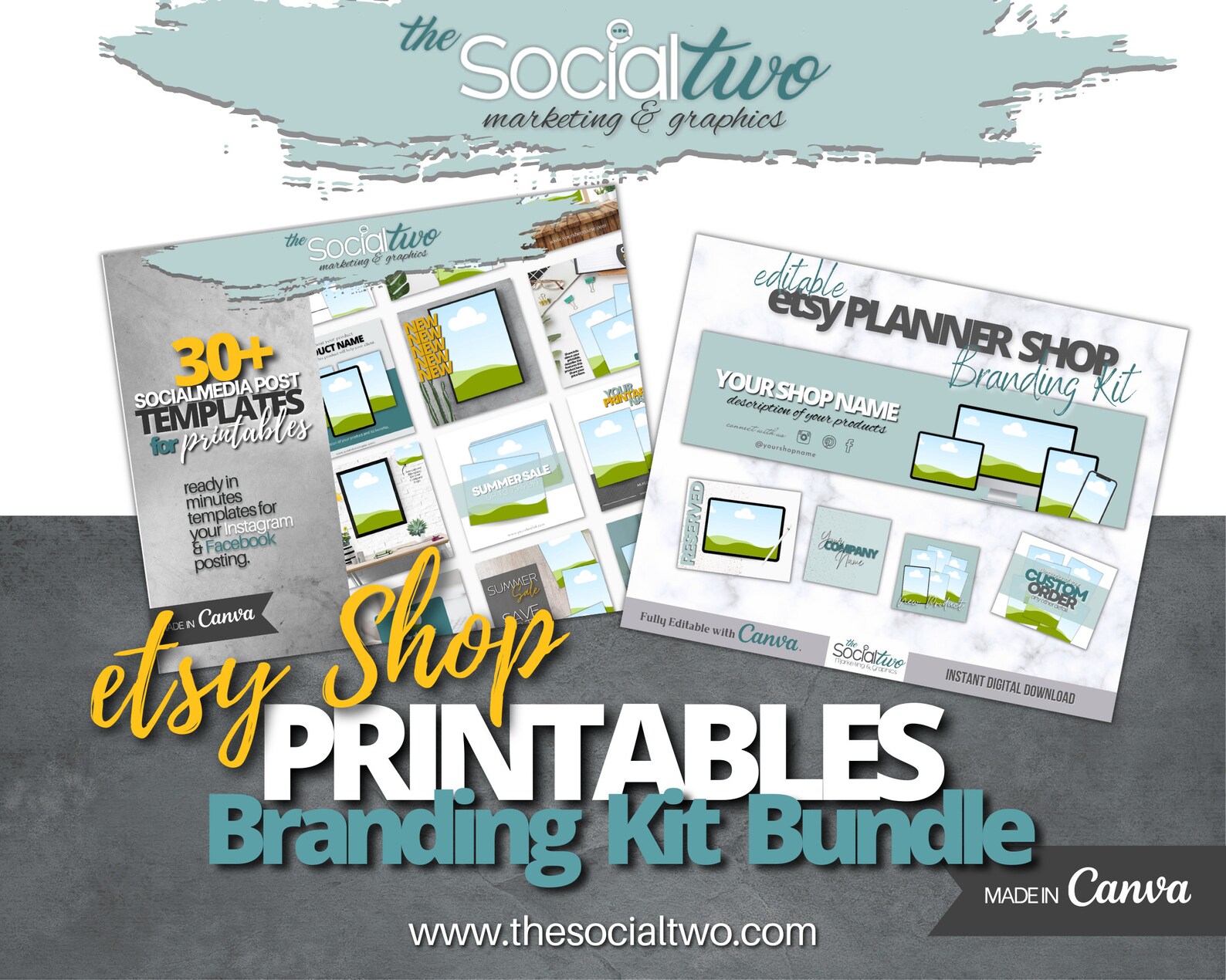 Etsy Branding Kit Bundle for Printables Instagram Templates for ...