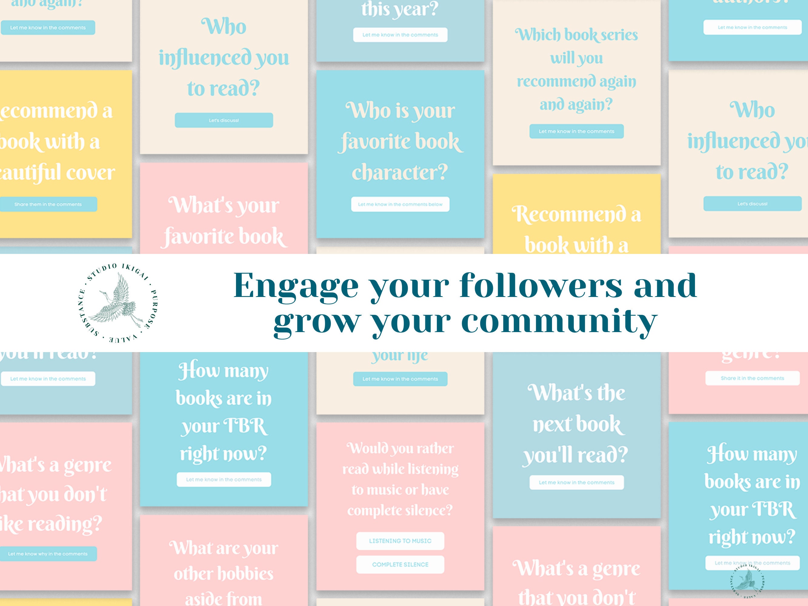 Bookish Questions for Instagram Ready to Post Volume 2 Bookstagram - Etsy