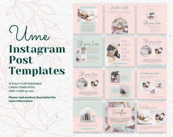 Instagram Post Templates | Canva Templates | Pink Social Media Templates for Small Businesses - UME