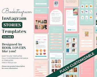 Bookstagram Templates, Instagram Story template, Canva Story Templates, Book Blogger Templates