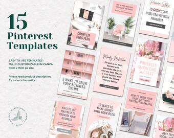 Pinterest Templates for bloggers | Canva Pinterest Templates for Content Creators - MEDINILLA