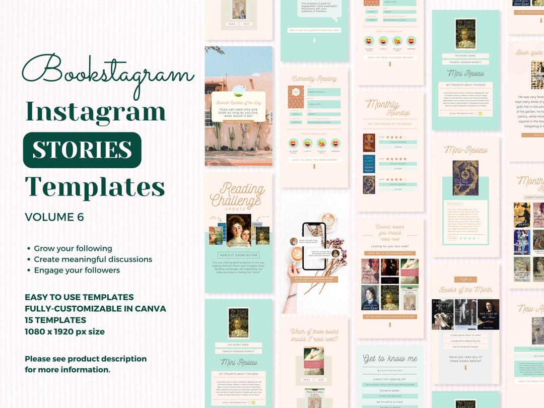 Bookstagram Templates Instagram Stories for Bookstagram Etsy Bookstagram Templates Instagram Stories for Bookstagram Etsy