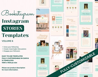 Bookstagram Templates, Instagram Stories for Bookstagram, Bookish Story Templates, Book Blogger Templates