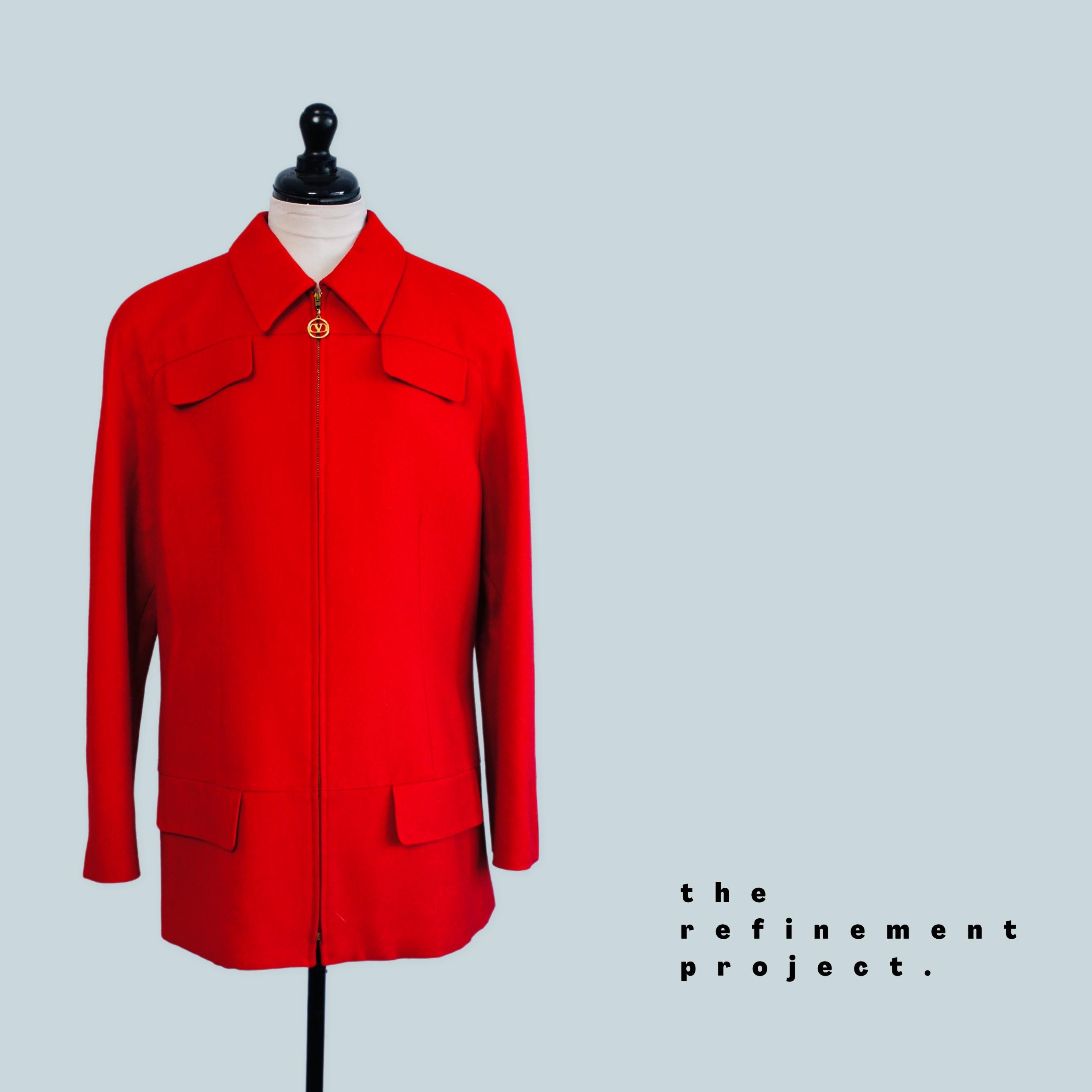 ジャケット VALENTINO RED WOOL CASUAL JACKET Valentino Red Jacket - Etsy UK