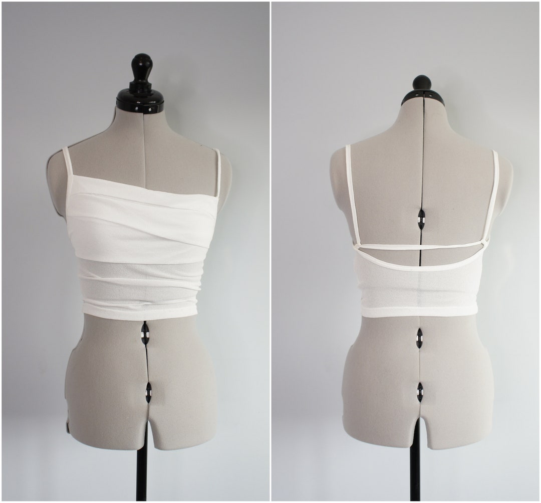 Y2K White Sheer Cropped Boob Tube Top Size XS Extra Small - Etsy