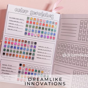 INSTANT DOWNLOAD: Color Swatches Tracker Printable, Pen Test, Digital Planner, Color Palette Tracker, Swatch Organizer, Design Tool, Pdf image 3