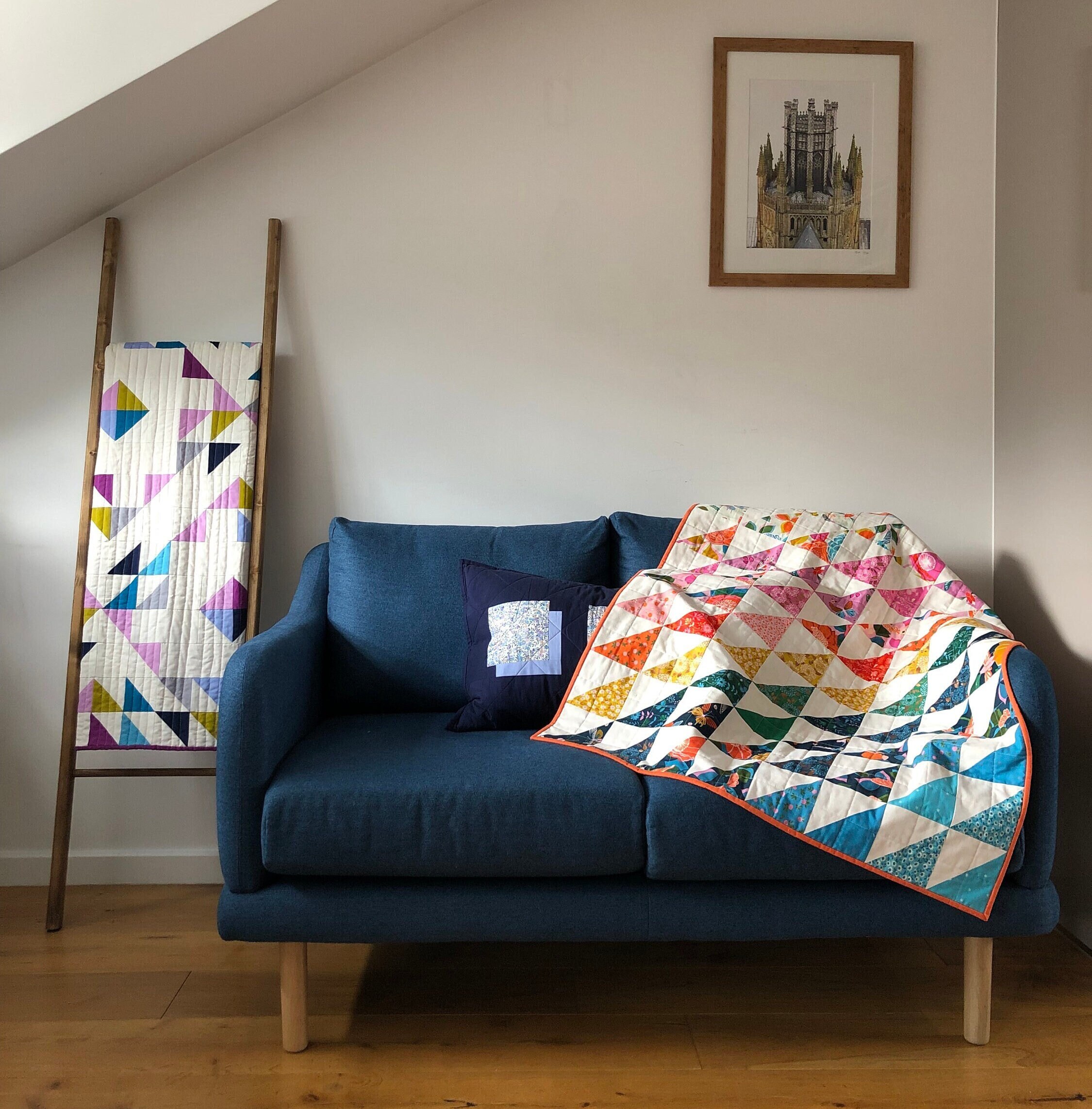 Sweet Dreams Rainbow Ombre Patchwork Courtepointe Faite à La Main