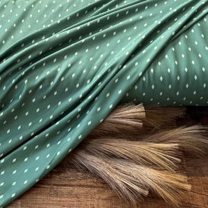 Quinn Green Diamond Athletic Knit Fabric, by the yard/half yard
