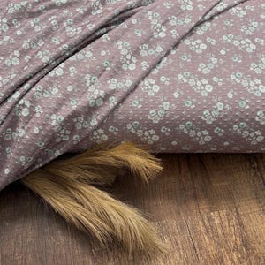 Ella Floral Swiss Dot Knit Fabric, by the yard/half yard