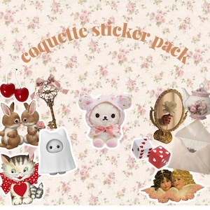 Coquette Poster and Sticker Bundle Pack / Coquette Room Decor / Coquette  Posters / Coquette Stickers / Coquette Aesthetic / Coquette Bundle 