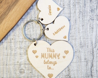 Personalised Mothers Day Gift Keyring | Nan, Nanny, Nanna, Mum, Grandma, Granny, Gran, Auntie | Birthday & Christmas Gift UK