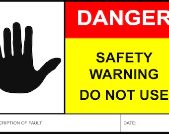 20x Danger Warning Gas Safe Stickers Unsafe Appliance Label Do Not Use Gas Safe