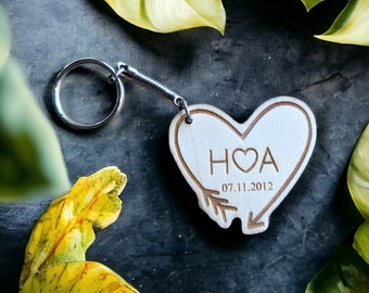 Valentine's Gift, Personalised Special Date Gift, Relationship, Wedding, Anniversary, Couples Keyring