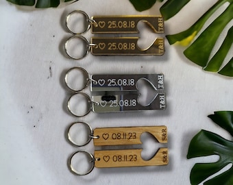 Custom Couple Keychain Personalized Gift For Boyfriend Girlfriend Matching Keychains Anniversary Gifts for Boyfriend Valentine's Day Gifts