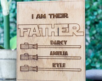 I AM YOUR FARTHER Personalised Gift for Dad Wooden Plaque Fathers Day Gift