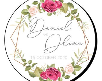 Personalised  Wedding Stickers  Custom Printed  Floral Labels Mehndi  Favours Sangeet Dholki Nikkah