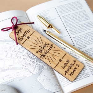 Personalised Teacher Bookmark, Thank You Gift, School Teacher, Teaching Assistant, Nursery Worker, End Of Term Present