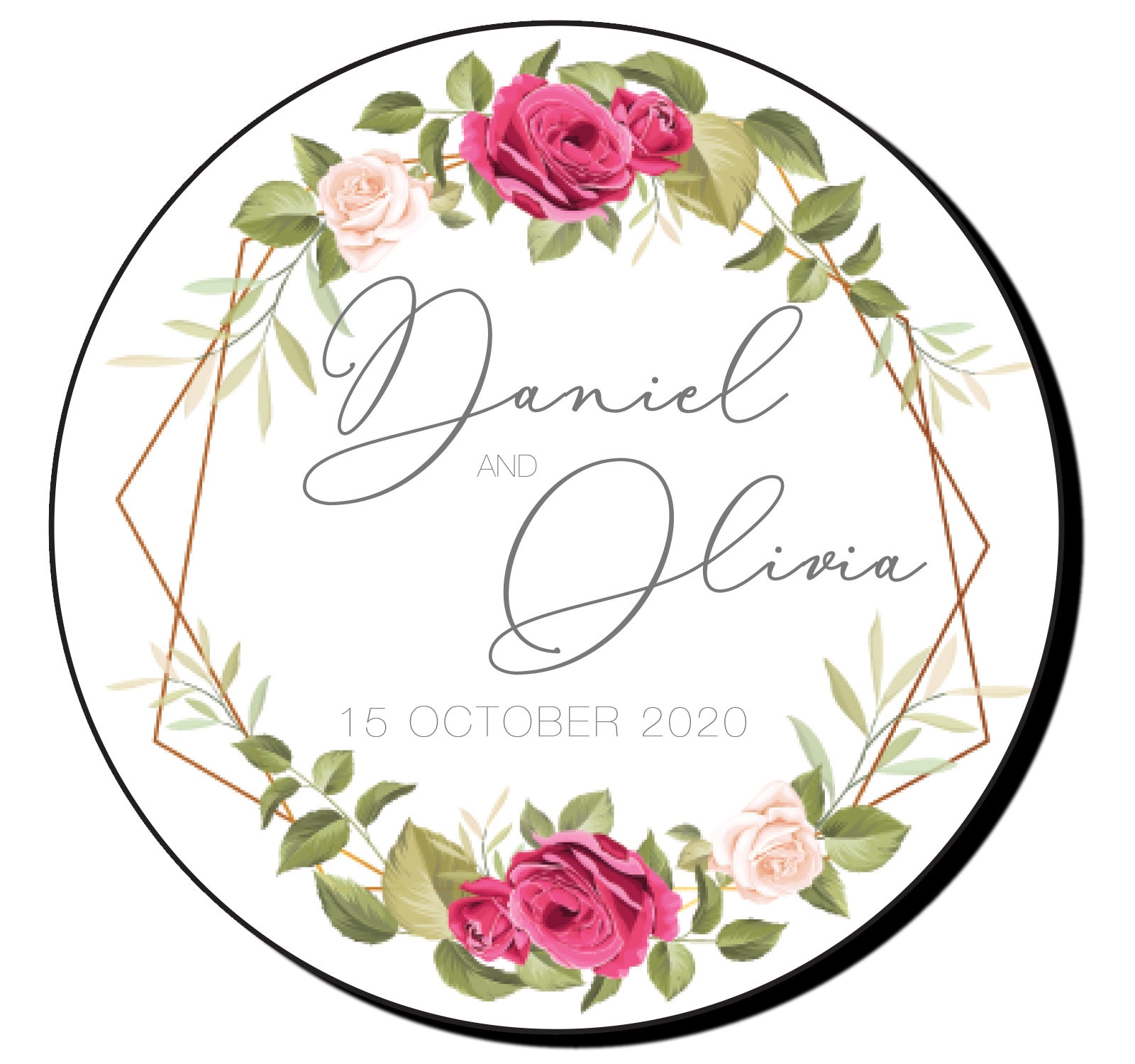 52 Personalised Wedding Stickers Custom Printed Floral Labels Etsy UK