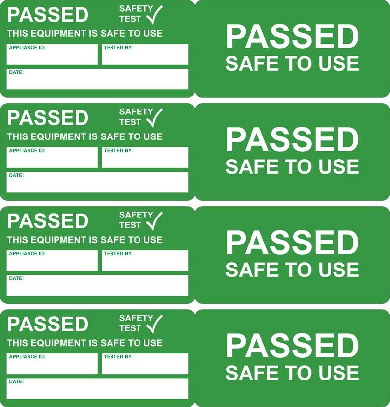 Safe Tested Label 60x Passed Cable Wrap Stickers Pat Test Labels Electrician - Etsy