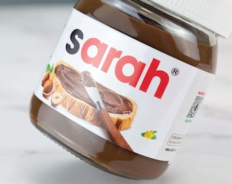 Personalised Chocolate Spread Label Vinyl Sticker Funny Novelty Gift Birthday Anniversary