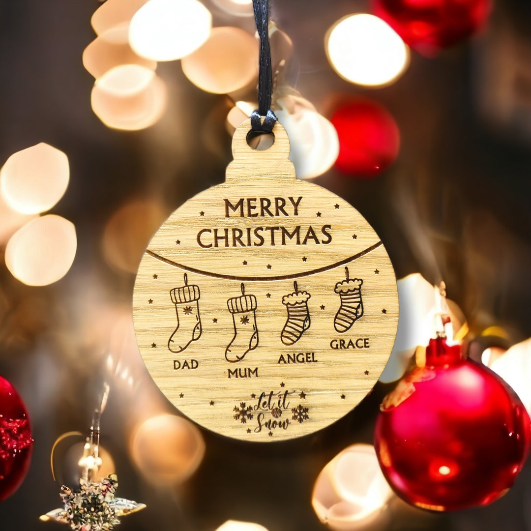 Personalised Family Christmas Ornament, Hanging Stockings, Custom